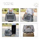 Outing Portable Breathable Puppy Carrier Pull Rod Box Pet Trolley Case Cat Travel Transport Bag Cat Cage Handbag Dog Backpack