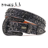 NOWISBB Y2K Rhinestones Belts Quality Western Cowgirl Cowboy Diamond Bling Cinturones Para Hombre Luxury Designer Brand Goth