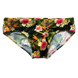 Mens Swim Briefs Swimwear Men Sexy Summer Swimsuit Push Up Low Waist Swimming Trunks Flower Print Surfing Beach Shorts Beachwear