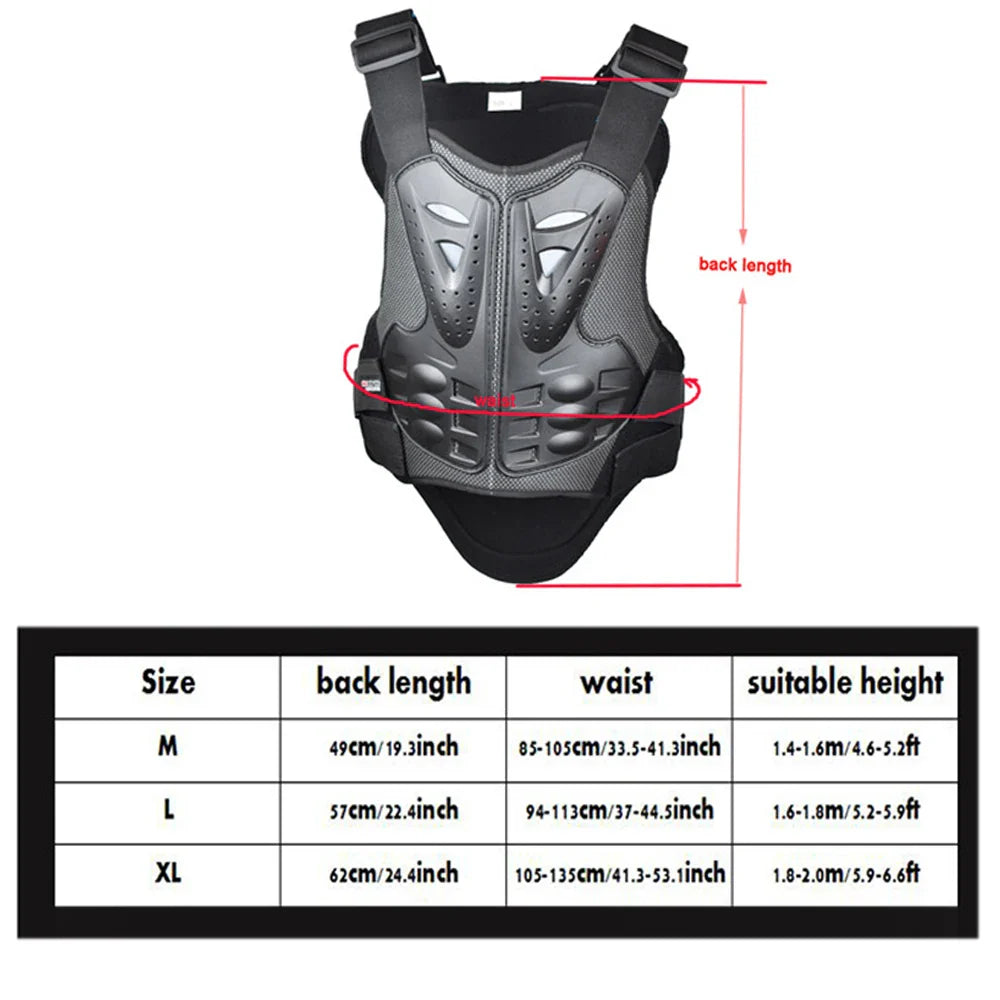 Motorcycle Armor Reflective Protection Chest Vest Covers Outdoor Racing Moto Motocross Pit Dirt Bike Skating Protective Gear Kit