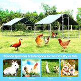 Large Chicken Coop Walk-in Metal Poultry Cage House Rabbits Habitat Cage Spire Shaped Coop with Waterproof and Anti-Ultraviolet