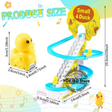 Baby Toys Electric Duck Track Slide Toys Boys Girls Electric Climbing Stairs Toy LED Lights Musical Slide Toys for Children Kids