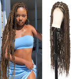 Kalyss 36" Square Knotless Butterfly Box Braided Wigs for Black Women Full Double Lace Frontal Wig with Baby Hair