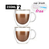 Double Wall Glass Cup Heat Resistant Transparent High Borosilicate Mug Tea Milk Lemon Juice Coffee Cup Gift Creativity Drinkware