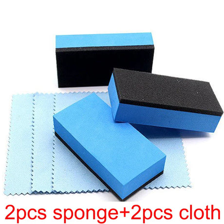 Car Ceramic Coating Sponge Applicator Glass Nano Wax Coat Sponge Pads Blue Square Sponge Cloth Car Cleaning Accessories