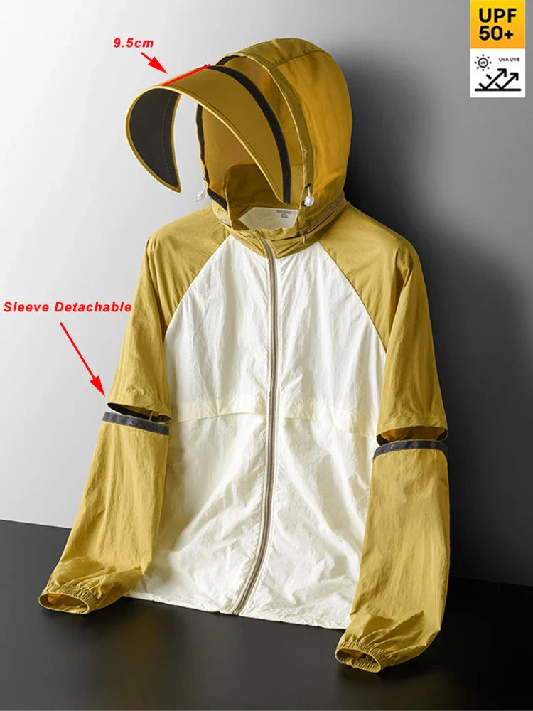 Summer UPF50+ UV Sun Protection Skin Coats Men/Women Unisex Outdoor Sportswear Ultra-Light Windbreaker Man Hooded Casual Jackets