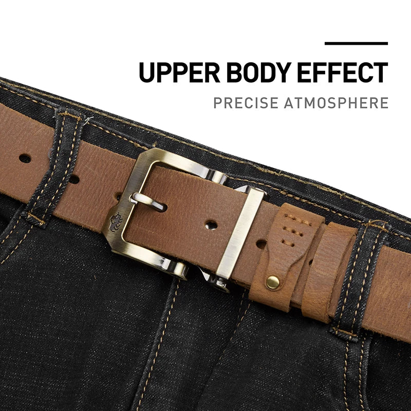 BISONDENIM Men Belt Male High Quality Leather Belt Men Male Genuine Leather Strap Luxury Pin Buckle Fancy Vintage Jeans W71792