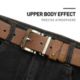 BISONDENIM Men Belt Male High Quality Leather Belt Men Male Genuine Leather Strap Luxury Pin Buckle Fancy Vintage Jeans W71792