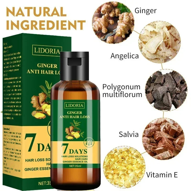 Ginger Hair Growth Essential Oil Anti-loss Hair Regrowth Serum Fast Growth Prevent Baldness Treatment Alopecia Hair Care Product