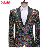 Shiny Green Sequins Bling Glitter Blazer Men 2023 Shawl Collar One Button Tuxedo Suits&Blazer Mens Wedding Party Stage Costumes