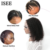 ISEE HAIR Mongolian Kinky Curly Bob Wig Lace Front Human Hair Wigs 13X4 Short Jerry Curly 4x4 Lace Closure Human Hair Wigs