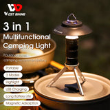 WEST BIKING Portable Camping Light with Magnetic USB Rechargeable Camping Lantern Outdoor Led Flashlight Tent Camp Supplies