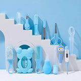 13Pcs/set Newborn Baby Care Kit Kid Toiletries Baby Kids Nail Hair Health Care Thermometer Grooming Brush Kit Clipper Scissor