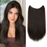 Synthetic Hair Extension No Clip Natural Hair Piece Ombre Fake False One Piece Straight Hairpiece Blonde For Women