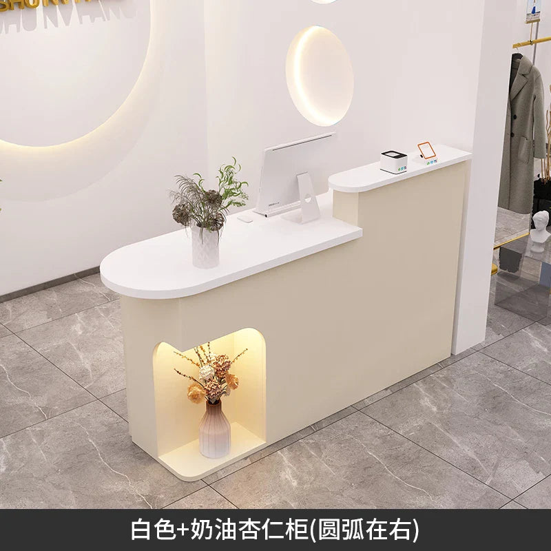 Design Light Reception Desks Stylish Display Bar Checkout Office Reception Desks Front Desk Mostrador Commercial Furniture