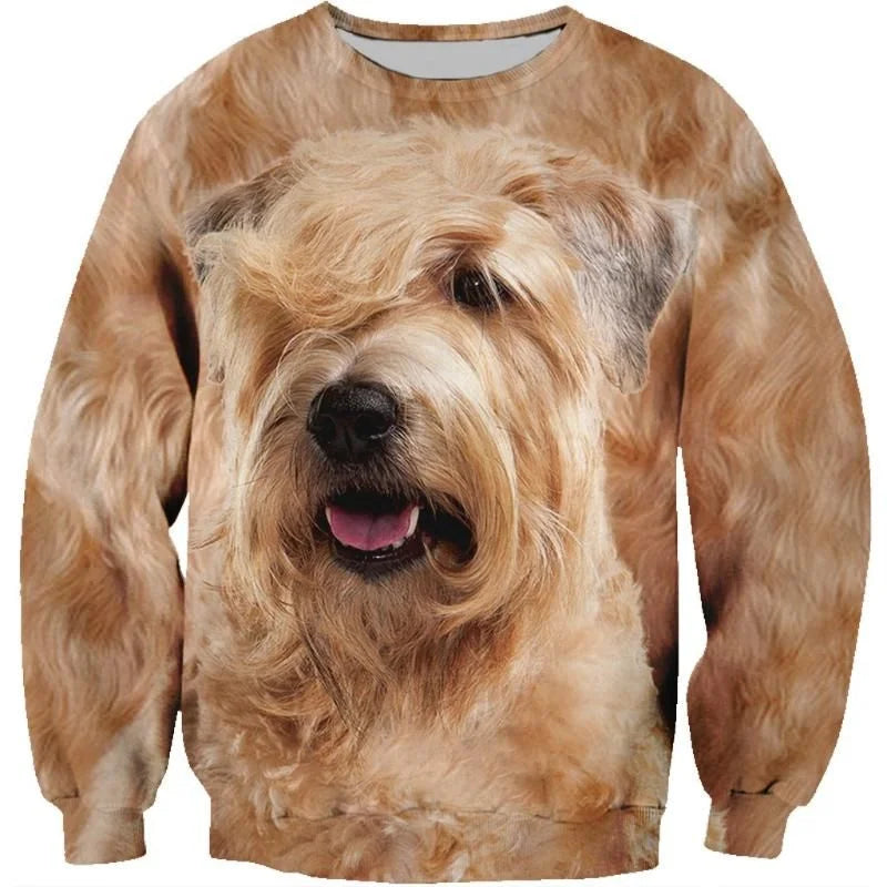 3D Printed Shetland Sheepdog Pomeranian Hoodie Men Long Sleeved Sweatshirt Spring Autumn Round Neck Pets Dog Graphic Pullovers