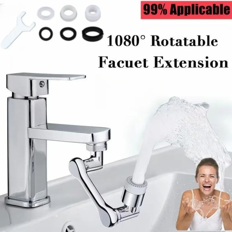 Multifunction 1080° Rotary Extender Faucet Aerator Robotic Arm Plastic Splash for Sink Kitchen Washbasin Faucets Bubbler Nozzle