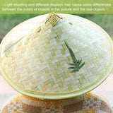 Chinese Retro Bamboo Rattan Fisherman Hat Handmade Weave Straw Bucket Hat Tourism Rain Dance Props Cone Fishing Sunshade Hat