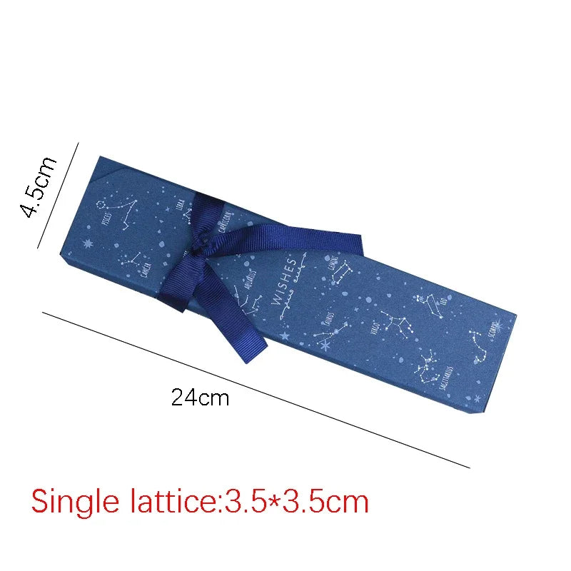 10pcs Blue Chocolate Box Packaging With Insert Dessert Paper Chocolate Spacer Valentine's Day Wedding Baby Shower Candy Gift Box