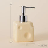 European Creative Cheese Soap Dispenser Ceramic Emulsion Bottle Bathroom Decoration Shampoo Water Bottle Press Bottle 280ML