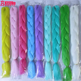 24 Inch Luminous Jumbo Braiding Hair Pre Stretched Afro Ombre Synthetic Hair Braid Extension For White Women Box Twist