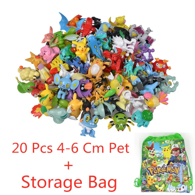 20-100Pcs 4-6 Cm Anime Pokemon Big Figure Toy Pikachu Action Figure Model Ornamental Decoration Collect Toys For Children's Gift