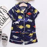 Toddler Girls Silk Satin Pajamas Sets Cartoon Kids Boys Pyjamas Baby Sleepwear Suit Girl Casual Home Wear Clothes Boy Loungewear