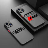 Audi-Logo-R8 Armor Matte Phone Case For iPhone 15 14 13 12 Mini 11 Pro XR X XS MAX ８７６6S Plus Funda Bumper Shockproof Cover