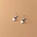 WOOZU 925 Sterling Silver INS Minimalism Sweet Love Heart CZ Zircon Hoop Earrings For Women Girl Small Ear Buckle Jewelry Gift