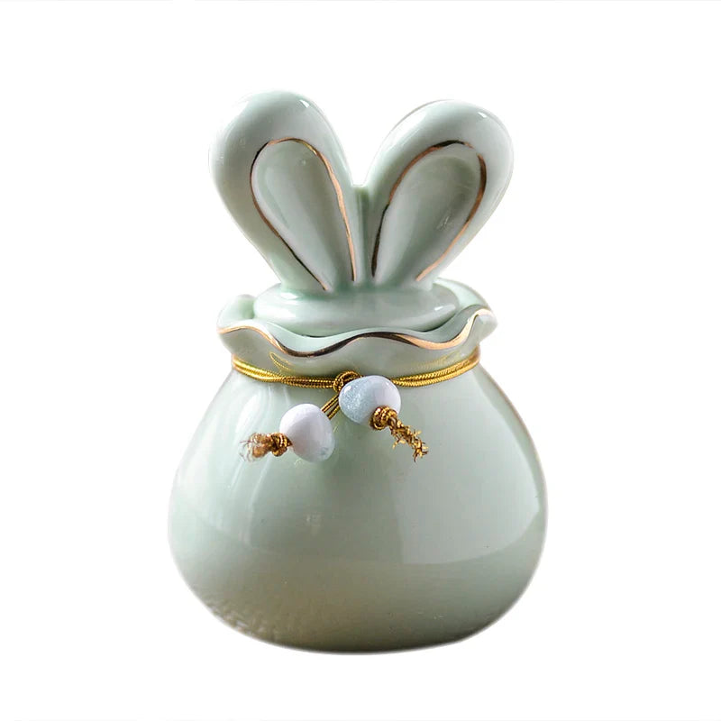 Ceramics Bunny Pet Urn Anforas for Human Ashes Puppy Funeral Box Animal Memorials & Funerary Coffin Dog Death Memory Cremation