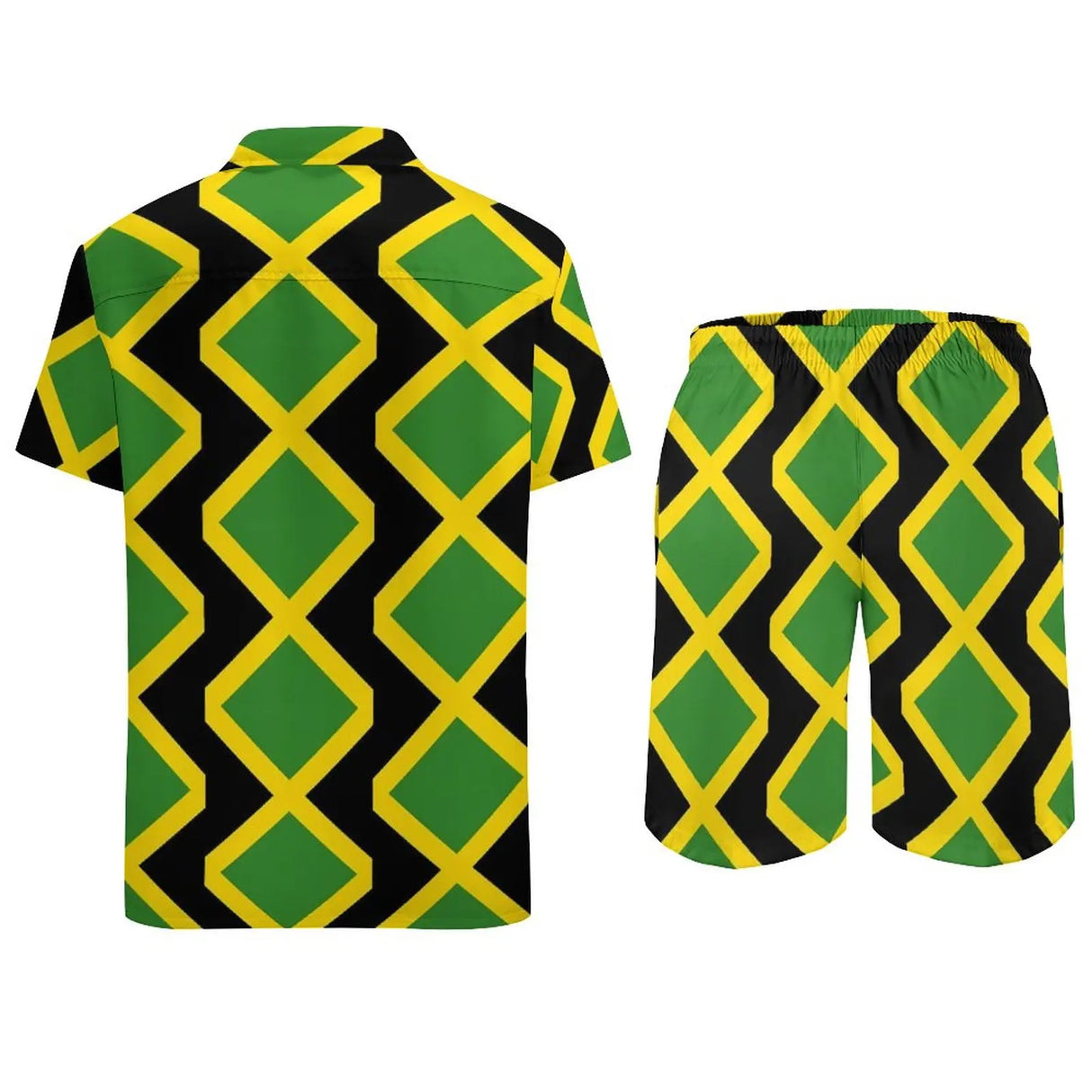 Jamaican Flag Men Sets Jamaica Cushion Aesthetic Casual Shirt Set Short-Sleeve Design Shorts Summer Vacation Suit Plus Size 3XL