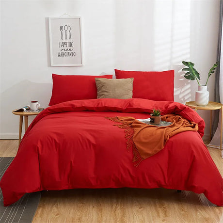 Solid Color Thickening Bedding Set Double Sheet Soft 3/4pcs Bed Sheet Set Duvet Cover Queen King Size Comforter Sets For Home