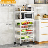 Home Kitchen Trolley Multifunction Oven Microwave Cart Moving Floor Fruit Vegetable Storage Cart Kitchen Island Trolley Cart Z