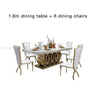 Post-Modern Marble Top-Grade Dining Table And Chairs Combination Stainless Steel Crown Apartment Golden Carved Furniture Table