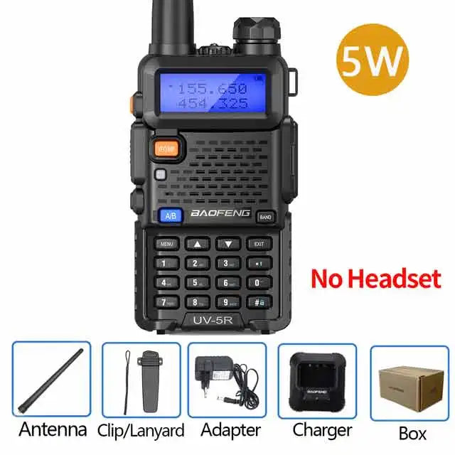 Baofeng UV-5R 8W True High Power 8/5W Powerful Walkie Talkie Long Range 16km Dual Band Two Way Radio CB Portable UV5R Hunting