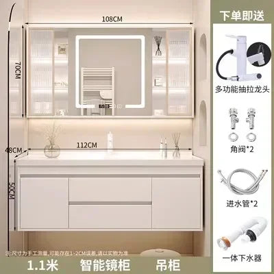 Washbasin Mirror Drawer Wall White Bathroom Cabinets Vanity Luxury Bathroom Cabinets Make Up Organizer Gabinete Room Furniture