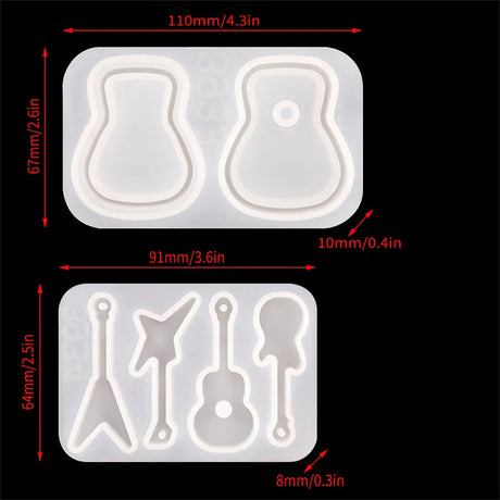 Guitar Pick Resin Molds DIY Guitar Triangle Plectrum Resin Mold Silicone Epoxy Casting Mould for Musical Accessories,Keychain