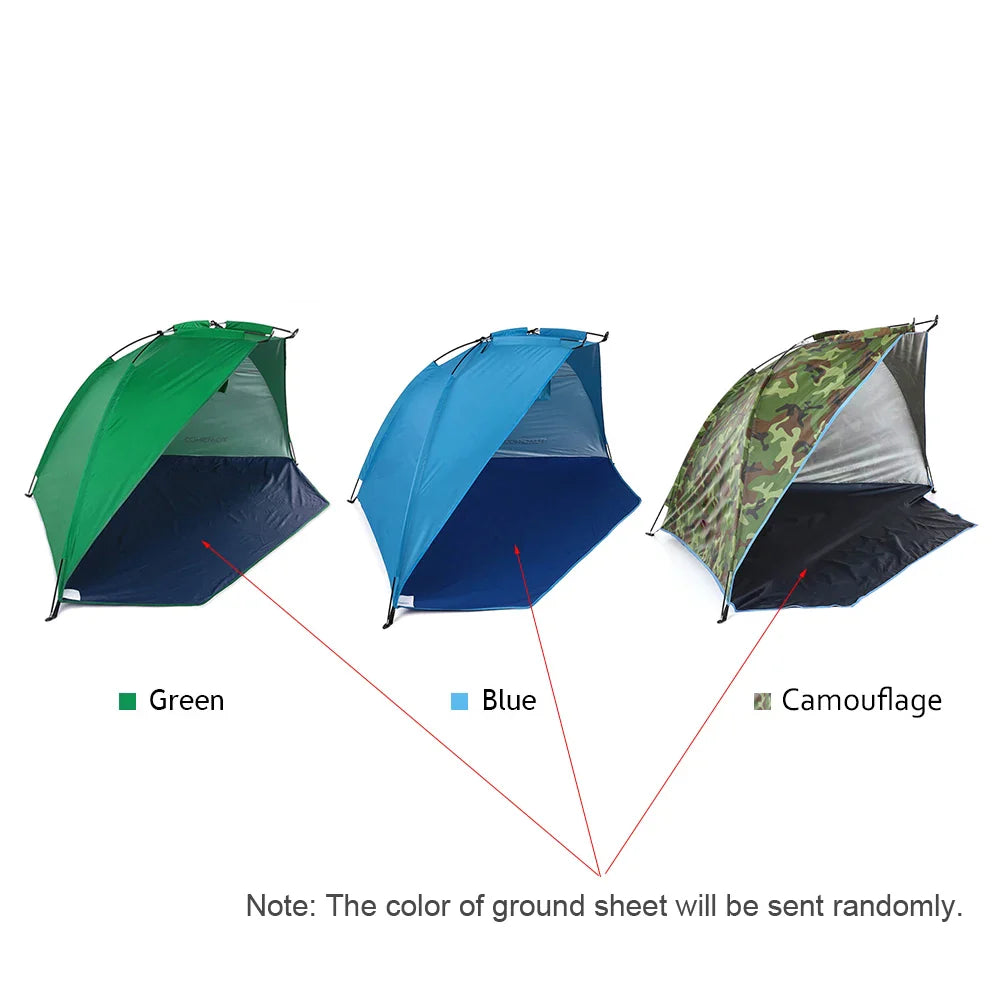 2 Persons Camping Tent Single Layer Outdoor Tent Anti UV Beach Tents Sun Shelters Awning Shade for Fishing Picnic Park