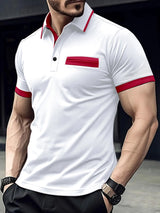 Summer New Men's Polo Shirt with High Quality Polo Collar Short Sleeve Casual Fake Pocket Business Fashion European Size Polo Sh