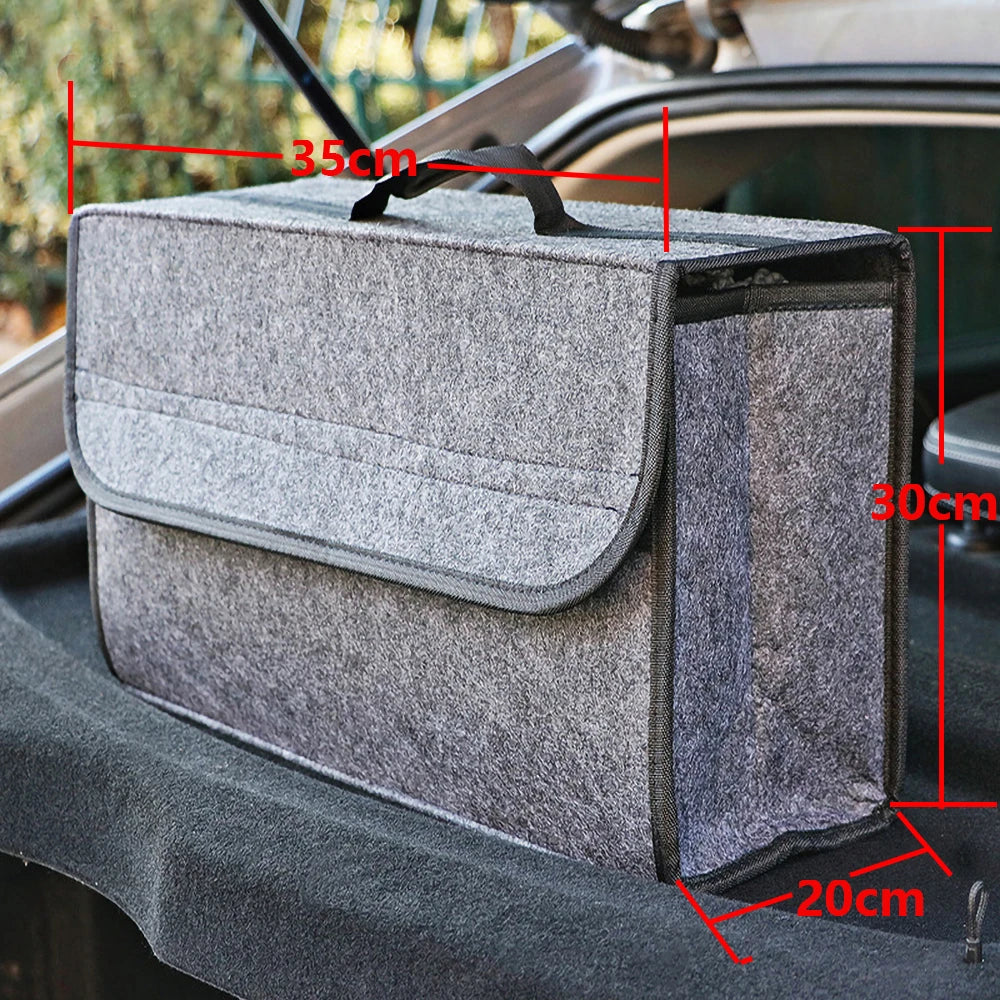 Large Anti Slip Compartment Boot Storage Organizer Tool Car Storage Bag Car Trunk Organizer Soft Felt Storage Box Accessories