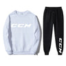 Men's Tracksuit Set Hoodie + Pants Spring Autumn Winter Fleece Warm Sportwear CCM Streetwear Suit Men Clothing