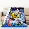 S-SpongeBobs Cartoon Sofa Blankets & Throws Fluffy Soft Blankets for Bed Child Blanket Furry Throw Double Decorative Anime Kid's