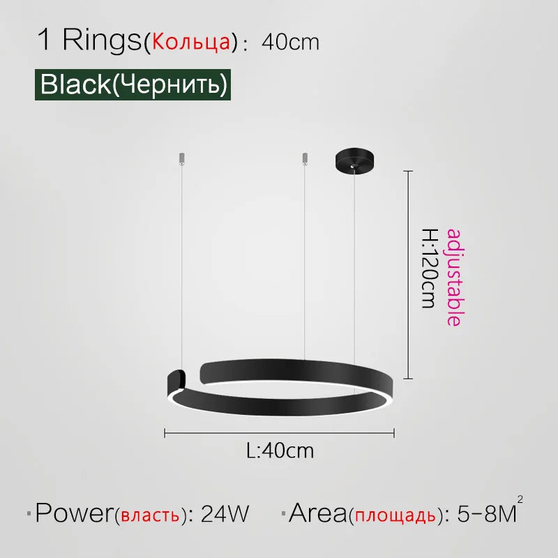 Ceiling chandelier Pendant light Chandeliers for dining room LED Bedroom living room nordic home decor Modern Round ring lamps