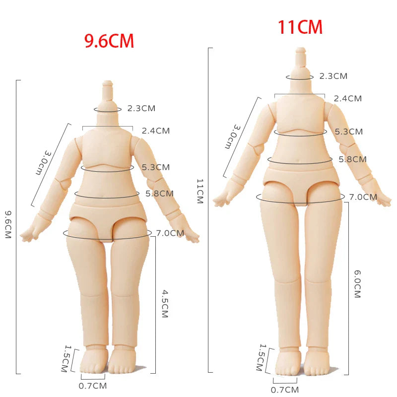 YMY 2nd Generation Doll Body Ob11 Doll Spherical Removeable Joint Body Doll For Penny, GSC, Molly, Obitsu 11, NendoroidS Head