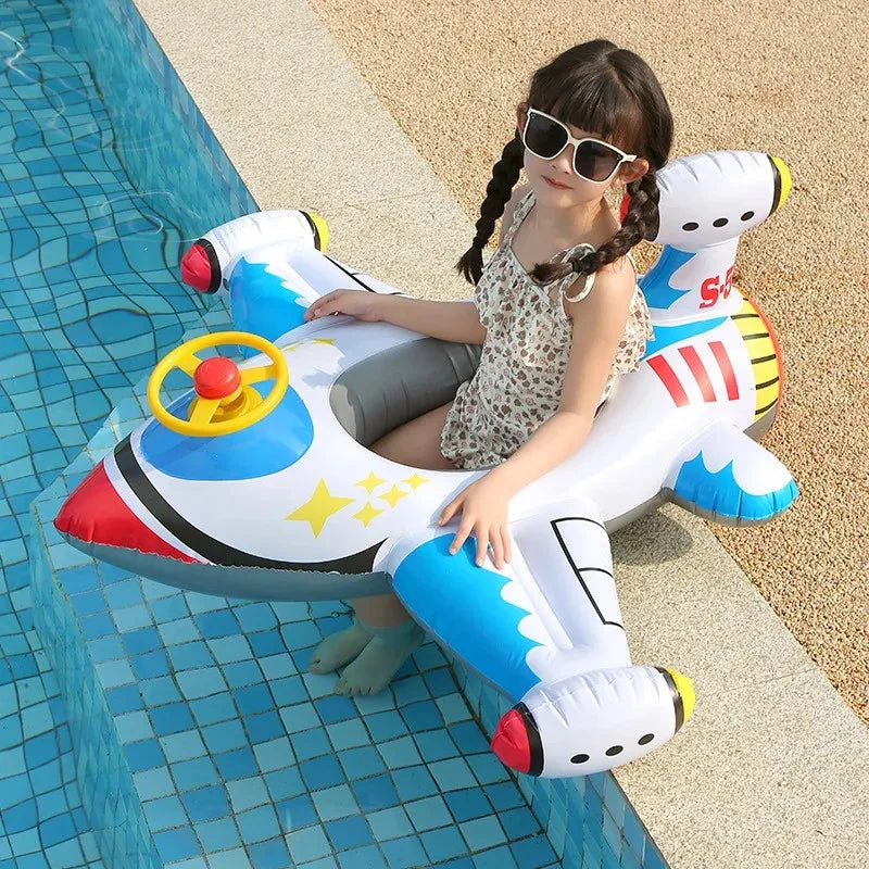 Inflatable Baby Toys Swim Ring Floating Seat Outdoor Swimming Pool Sun Shade Toddler Swim Circle Beach Water Toys for Children