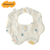 New Thickened 7 Layers Cotton Waterproof Baby Bibs Cute Print Saliva Towel Newborn Burp Cloths for Boys Girls Feeding Drool Bib