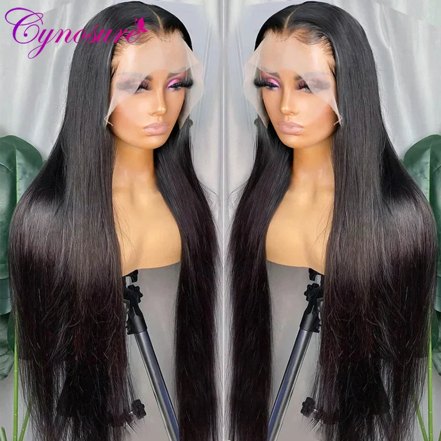 Cynosure 13X4/13X6 HD Transparent Lace Front Human Hair Wigs for Women Pre Plucked Remy Brazilian Straight Lace Frontal Wig