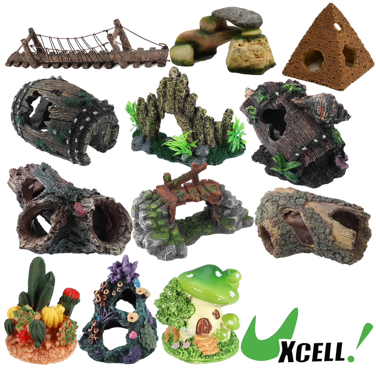 UXCELL Artificial Landscape Emulation Rope Bridge Ornament Fish Tank Synthetic Resin Non-toxic Aquarium Decoration Accessory