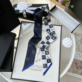 100% Silk Heavy silk Scarf Small fragrance style Long thin narrow tie bag Ribbon decorative streamers neck tie headband gift