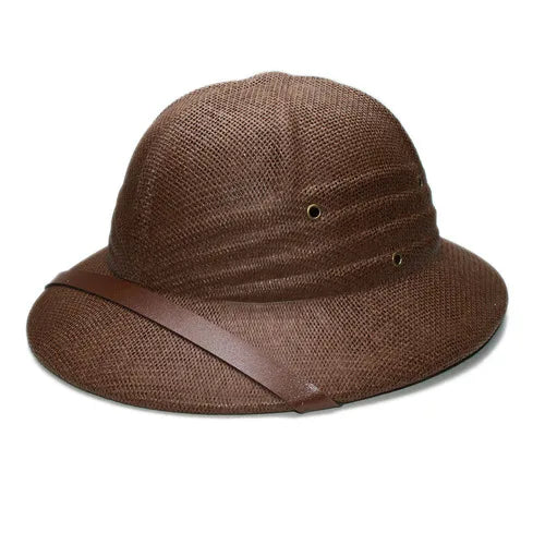 Y2k Parent-child Summer Straw Helmet Pith Sun Hats For Child Women Vietnam War Army Dome Hat Safari Jungle Miners British Cap